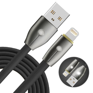Knight Series - Apple Lightning to USB Stylish, Fast & Durable Charging Cable / Data Sync with Breathing Light Charging Indicator - 3.3 Feet (1 Meter)