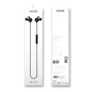 RB-S10 Best Wireless 4.1 Sports Earphones with Mic, Magnetic Earbuds, IPX7 Waterproof, HD Sound with Bass, Noise Cancelling, Secure Fit, Up to 8 Hours Working Time (Black)