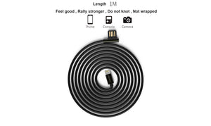 iPhone Cable,Flos Copper-Zinc Alloy Apple Lighting Cable To Reversible USB 2.0 Head Stylish,USB 2.1A Fast Charging For iPhone X/iPhone 8/iPhone 7/iPhone 6/iPhone 6 Plus/iPhone 8 Plus/iPad-3.3Ft/1M(Black)