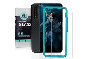 Ibywind Screen Protetor for Honor 20 [Pack of 2] with Camera Lens Tempered Glass Protector,Back Carbon Fiber Skin Protector,Including Easy Install Kit