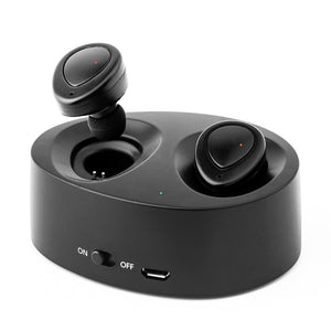 Flos K2 Bluetooth Headphones Wireless Dual Earbuds V4.1 Stereo Earphones Mini Headset with Built-in Mic and Charging Box for iPhone iPad Samsung Most Android Phones