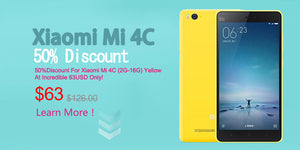 50% Discount For Xiaomi Mi 4c (2GB-16GB) Yellow At Incredible 63USD Only!