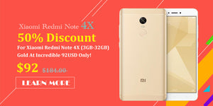 50% Discount For Xiaomi Redmi Note 4X (3GB-32GB) Gold At Incredible 92USD Only!