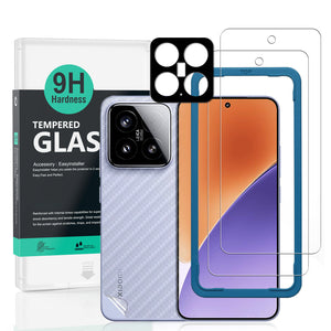 IBYWIND Screen Protector For Xiaomi 15 5G ,with 2 Pcs Tempered Glass,1 Pc Camera Lens Protector,1 Pc Backing Carbon Fiber Film [Fingerprint Reader,Easy to install]