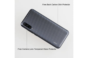 Ibywind Screen Protector for Xiaomi Mi A3 / Mi CC9e [Pack of 2] with Camera Lens Tempered Glass Protector,Back Carbon Fiber Skin Protector,Including Easy Install Kit