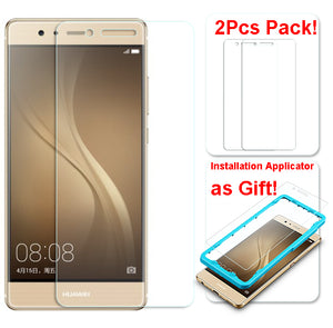 [2PCS PACK] Huawei P9 SCREEN PROTECTOR,**BUBBLE FREE INSTALLATION APPLICATOR** FLOS TEMPERED GLASS SCREEN PROTECTOR [ANTI-FINGERPRINT] FOR Huawei P9 -TRANSPARENT