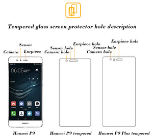 [2PCS PACK] Huawei P9 SCREEN PROTECTOR,**BUBBLE FREE INSTALLATION APPLICATOR** FLOS TEMPERED GLASS SCREEN PROTECTOR [ANTI-FINGERPRINT] FOR Huawei P9 -TRANSPARENT