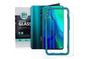 Ibywind Screen Protector for OPPO Reno [Pack of 2] with Back Carbon Fiber Skin Protector,Including Easy Install Kit
