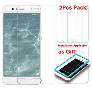 [2PCS PACK] Huawei P10 SCREEN PROTECTOR,**BUBBLE FREE INSTALLATION APPLICATOR** FLOS TEMPERED GLASS SCREEN PROTECTOR [ANTI-FINGERPRINT] FOR Huawei P10 -TRANSPARENT