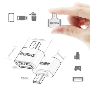 Remax Micro USB OTG to USB Adapter - Micro USB Male OTG to USB Female Adapter - 1 Pack