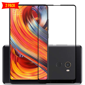 Xiaomi Mi Mix 2 Flos Full Screen Protection Tempered Glass Protector Black [2 PCS Pack]
