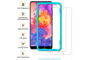 Ibywind 2PCS Pack Huawei P20 Pro Screen Protector,**Bubble Free Installation Applicator Tempered Glass Screen Protector [Anti-Fingerprint] For Huawei P20 Pro-Transparent