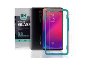 Ibywind Screen Protector for Xiaomi Mi 9T /Mi 9T Pro [Pack of 2] with Camera Lens Tempered Glass Protector,Back Carbon Fiber Skin Protector,Including Easy Install Kit