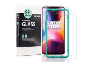 Ibywind Screen Protector for OnePlus 6 [Pack of 2] Premium 9H Tempered Glass Screen Protectors with Easy Install Kit-Transparent