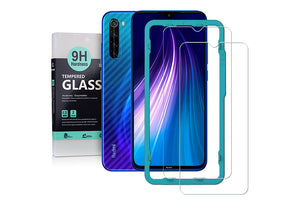 Ibywind Screen Protector for Redmi Note 8 [Pack of 2] with Camera Lens Tempered Glass Protector,Back Carbon Fiber Skin Protector,Including Easy Install Kit