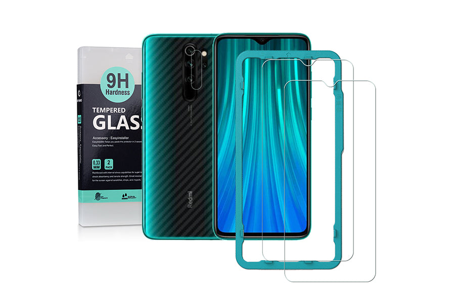 Ibywind Screen Protetor for Redmi Note 8 Pro [Pack of 2] with Camera Lens  Tempered Glass Protector,Back Carbon Fiber Skin Protector,Including Easy  Install Kit : : Electronics